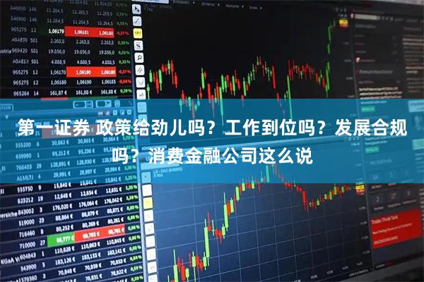 第一证券 政策给劲儿吗？工作到位吗？发展合规吗？消费金融公司这么说