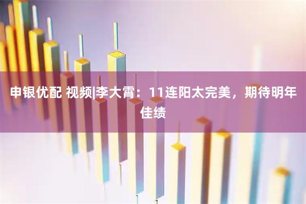 申银优配 视频|李大霄：11连阳太完美，期待明年佳绩